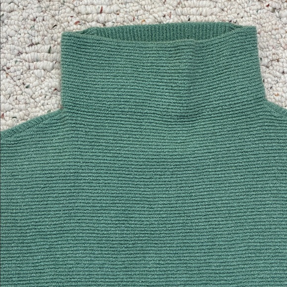 Chelsea & Theodore Green Thick Turtleneck Pullover Sweater with Ribbed Hem - Picture 4 of 8